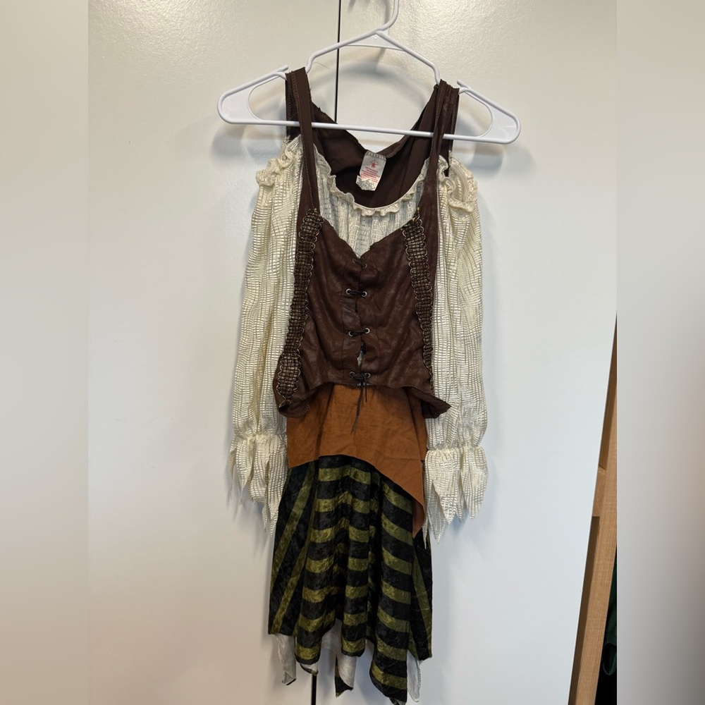 Rubies female pirate costume dress. Sexy bare shoulders.  Mary Sanderson costume
